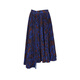 
LESS [Seiko Series] Spring and Autumn Printed Skirt for Women Three-dimensional Pleated A-line Half-length Skirt 2N3D12530 496/Blue Coffee Combination XS