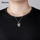 Miss JuJu pt950 platinum leopard head pendant men's fashionable platinum trendy men's pendant (customized) 5.9-6.1 grams + delivery black leather rope