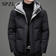 Lexc Light Luxury Brand Down Jacket Winter Short Youth Youth Vêtements chauds Nouveaux hommes décontractés et confortables Blue 9902 M 170 / (suggéré 100-120jin [Jin est égal à 0,5 kg]))