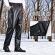 Pantalones de cuero individuales Xiyixi Pantalones para hombres y otoñales a prueba de viento para improvisarse al conductor de comida para llevar a prueba de agua que montaba pantalones de cuero al aire libre más pantalones de algodón a prueba de lluvia de terciopelo [estilo de cuero solo [primavera y otoño] XL [adecuado para 120-140Jin [Jin equivale a 0.5 kg]]]