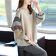 ROMON Autumn and Winter Pullover Sweater Women's 2024 New Spring and Autumn Loose Slim Short Jacket Women's Casual Bottoming Top Gray XL (120-135Jin Jin equals 0.5kg)