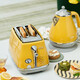 Delonghi toaster, household multi-function toaster, heats 2 slices of toast, multi-level baking, wide grill design, stainless steel CTOC2003 Italian retro series, Positano yellow (CTOC2003.Y)