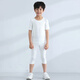 
Children's sports suit men's tights suit short sleeves inner wear basketball training suit fitness running base graded pants boys football uniform 825+826 white S size