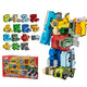 XINLEXIN Digital Transformation Toy Team King Kong Combination Robot Dinosaur Letters Three-dimensional Assembly Cognitive Building Block Toys 10 Numbers + 5 Symbols (Storage Color Box Pack)
