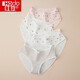 Rote Bohnenunterwäsche Frauen antibakterielle Baumwolldrehung atmungsaktive Spitze sexy japanische süße Mädchen Mid-Waist Slips 4 Packs 724 Kombination vier 160