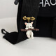 MOLC cute Japanese style kitten hugging a branch three-dimensional brooch 3D badge badge clothes anti-exposure buckle pin couple XZ0323 cat brooch