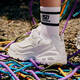 Skechers 10-jähriges Jubiläum Diamant Gedenkausgabe Panda Schuhe gepolsterte Sport- und Freizeitschuhe hochwertige atmungsaktive Daddy-Schuhe Frauen 12241/WSL Diamond Model-White/Silber 38 38
