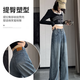 Jeanswest high-waisted wide-leg jeans for women in autumn and winter new style plus velvet warm straight loose loose drape soft denim floor mopping pants retro blue trousers starry sky pattern-velvet L 29-30 size