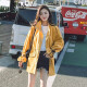Ai Zhuer short coat women's spring and autumn new Korean style loose casual coat mid-length small student jacket top peacock blue M