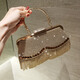 
Baimingwei 2025 full handmade rhinestone tassel pearl rhinestone women's dinner bag small dress bag portable slanted party bag wave tassel