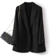 Guixuege Small Suit Women's 2024 Spring and Autumn New Korean Style Loose Short Suit Jacket Women's Casual Suit Top Black M (100-110Jin Jin is equal to 0.5 kg)