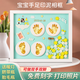shiyuexiaozai兔年宝宝手足印泥新生婴儿胎毛脐带纪念品百天满月周岁手脚印礼物 12寸框【简单的爱】优雅粉+暖灯