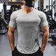 Lutielang coach fitness clothes slim fit stretch men's muscle training sports quick-drying short-sleeved T-shirt black XL