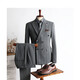 Walker Shop suit suit men's double-breasted suit autumn groom wedding wedding custom dress striped formal three-piece suit medium gray two-piece suit M