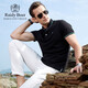Raidy Boer/雷迪波尔夏季新品男士商务休闲翻领短袖T恤7036 深蓝色 160/44/XS/
