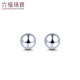 Lukfook Jewelry Platinum 950 Bobo Round Beads Platinum Stud Earrings for Gift Price G07TBPE0006 1.21g (including labor cost 120 yuan) with silicone ear plugs