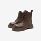 Qianbaidu thick-soled Martin boots for women's new autumn and winter height-enhancing versatile short boots for women's shoes fashionable British style brown 38