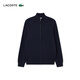 LACOSTE French crocodile men's wearable solid color wool sweater sweater zipper stand collar jacket | AH1955 166/navy blue regular M 4