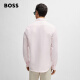 BOSS [Father's Day Gift] [Cool Commuter] Men's Casual Style Linen Blended Twill Shirt 688-Light Pink S (38)
