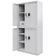 Tiger fingerprint password lock security cabinet thickened steel plate large split double section steel office file cabinet no key required
