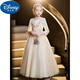 
Disney girls dress princess dress birthday children host performance dress flower girl wedding girl piano playing evening dress 683 blue plus velvet long sleeves Subscribe [Fur collar] 110cm 22-32