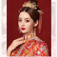 Dingjing bride Xiuhe dress headdress golden phoenix crown new Chinese style wedding tassel hair accessories high-end crown earrings set accessories