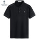 Tanzen mit Wölfen [mit Mulberry Seide] Helle Linie kurzärmeliges T-Shirt für Männer 2025 Sommermodal atmungsaktives kühles Polo-Hemd 6187 Schwarz 001 m (170)