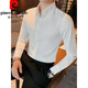 Pierre Cardin Markless Shirt Herren Langsamer schlanker elastischer Frühjahr und Herbst neuer Stil Eisenfreier Geschäftslebenszeitshemd-Hemd-Hemd-Hemd-Strick-2xl (140-155jin [Jin gleich 0,5 kg]))