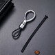 Qique Automobile Key Chain Pendant Metal Simple Key Chain Waist Hanging Ring Hanging Business Anti-Lock Key Chain Portable [Round] Black