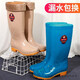 35-41码牛筋底高筒雨鞋女加绒保暖防滑水鞋胶鞋中筒雨天防水雨靴 高品质短筒紫色无绒 40