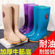 35-41码牛筋底高筒雨鞋女加绒保暖防滑水鞋胶鞋中筒雨天防水雨靴 高品质短筒紫色无绒 40