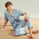 Yifen Summer Pyjamas Men's Min's Ice Silk Silk Couper à manches courtes Été Imitation Silk Set d'été de grande taille 6198 3xl