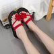 Kaiji Rui flip flip flops for women in summer wear fashionable heel thick-soled sandals foot-clip slippers student Korean version non-slip sandals for women 829-1 medium heel black 35 small size