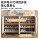 YiZAO Shoe Cabinet Door Entry Cabinet Household 2024 Creamy Style Large Capacity Entrance Storage Cabinet Integrated Shoe Cabinet [Arch Style] Creamy Champagne Color 120*34*100 Self-installation