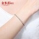 Jin Duoxi Valentine's Day Gift pt950 Platinum Bracelet Women's Platinum Bracelet Women's Laser Ball Bead Bracelet 4.8-5g 18+1.5cm 3mm