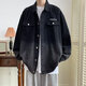 Gangpu Trendy Gradient Denim Jacke Herren Spring High Street Trendy Jacke gutaussehend vielseitige Männer Kleidung amerikanische Baseballuniform schwarz L
