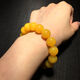 DL 1998 Amber Bracelet Floating Flowers Second Generation Beeswax Chicken Oil Yellow Bracelet for Boys and Girls Round Beads Couple Diameter 10mm Floating Flower Bracelet Small Beads for Women