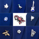 Suit pin high-end luxury men's sweater accessories collar British style metal badge Chinese style Christmas simple silver glossy fox head brooch 16x22mm
