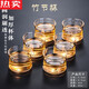 Hitzebeständige Glas Tee Tasse kleine Tasse mit Griff eingedickter Tee Tasse Haushalts Doppelschicht Tasse Tee Schüssel Master Tasse Kung Fu Tee Set dreieckige Tasse 1506 Stück Stücke