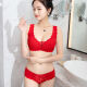 Mingcheng Meng Ox Year of the Ox Benming Year Underwear Set Women's Thin Large Breasts Show Small Sexy Wireless Bra Gathered Seamless Red Suit Wide Shoulder Strap 34B75