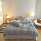 Núcleo de edredón antártico + conjunto de cuatro piezas + núcleo de almohada conjunto completo de ropa de cama de dormitorio doble y doble conjunto de ocho piezas Oli-medium ceniza de montaña gris 1.5m set de ocho piezas (núcleo tranquilo 8jin [Jin iguala 0.5 kg])