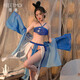 Feimu Sexy Pyjamas Suit Ancient Style Hanfu Sective Cheongsam Uniforme Hot Passion Midnight Charm Couple de rôle 6627 Blue Sound Princess Floating Set Set One Size (80-125 Jin [Jin est égal à 0,5 kg]))