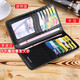 
WILLIAMPOLO Emperor Paul 17cm men's long wallet card bag thin style without folding whole 100 yuan cowhide card bag black cross pattern simple length 17.2cm