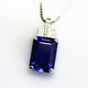 Fat Donglai same model Tanzanite sapphire rectangular pendant necklace women's accessories jewelry rose gold main stone 12X16mm without chain