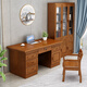 Rulan solid wood desk computer desk boss desk and chair combination new Chinese style home office writing solid wood desk 1.4m boss desk (walnut color)