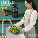 Yedeeo Italian kitchen quartz stone sink vegetable basin wash basin granite undercounter basin sink large single slot hemp white 7068SY 675*476 faucet configuration