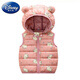Disney Autumn and Winter Children's Outerwear Cotton Vest for Boys and Girls Hooded Vest Children's Vest Jacket New Children's Clothing Pink (Baby Elephant Pattern) 90 Recommended Height 80-90cm