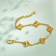 SHUIBEI STAR Gold Four-leaf Crocodile Bracelet 999 Gold Five-flower Bracelet Bracelet Bracelet Give my girlfriend a gift for Chinese Valentine's Day, Thick version, about 10g, more refund less supplement
