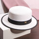 Hat Universal Summer Travel Beach Hat Seaside Sun Shade Sun Straw Hat Dome British Style Top Hat White 7cm Brim M Label M (56-58cm) Adjustable