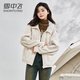 Snow Flying (SNOWFLYING) Short Goose Down Down Jacket Women's 2026 New Lightweight Loose Warm Sweater Spliced Hooded Spring Jacket White M 160/84A (115-130Jin Jin is equal to 0.5kg)